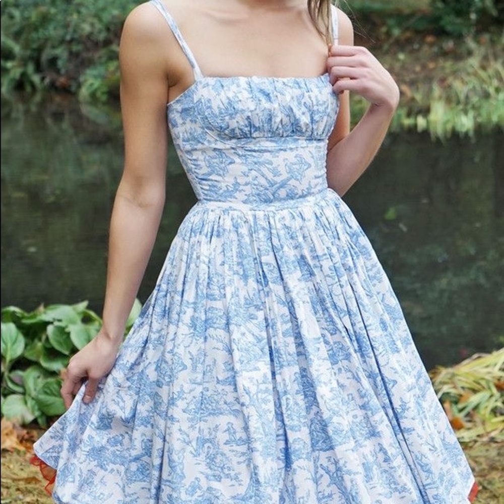 50s Bernie Dexter “Paris” Toile Swing Sundress S - Picture 12 of 12